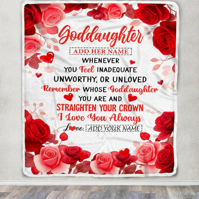 Personalized To My Goddaughter Gifts From Aunt Blanket Rose Flower Anniversary Birthday Gifts Goddaughter Graduation Christmas Custom Fleece Throw Blanket | siriusteestore