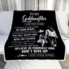 Personalized To My Goddaughter Gifts From Aunt Don't Give Up Godmother Gifts For Goddaughter Birthday Graduation Christmas Customized Fleece Throw Blanket | siriusteestore