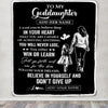 Personalized To My Goddaughter Gifts From Aunt Don't Give Up Godmother Gifts For Goddaughter Birthday Graduation Christmas Customized Fleece Throw Blanket | siriusteestore
