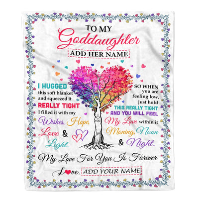 Personalized To My Goddaughter Gifts From Aunt Hugged Blanket Birthday Gifts For Goddaughter Graduation Christmas Customized Fleece Throw Blanket | siriusteestore