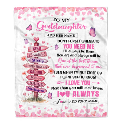 Personalized To My Goddaughter Gifts From Aunt Uncle Blanket Kind Beautiful Birthday Gifts For Goddaughter Graduation Valentines Christmas Fleece Blanket | siriusteestore