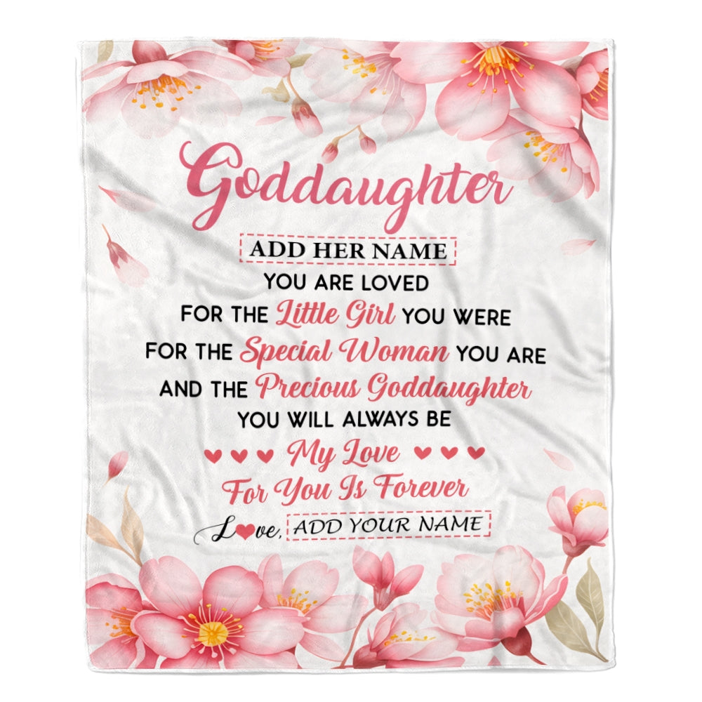 Personalized To My Goddaughter Gifts From Aunt Uncle Blanket Special Women Birthday Gifts For Goddaughter Graduation Valentines Christmas Custom Fleece Blanket | siriusteestore