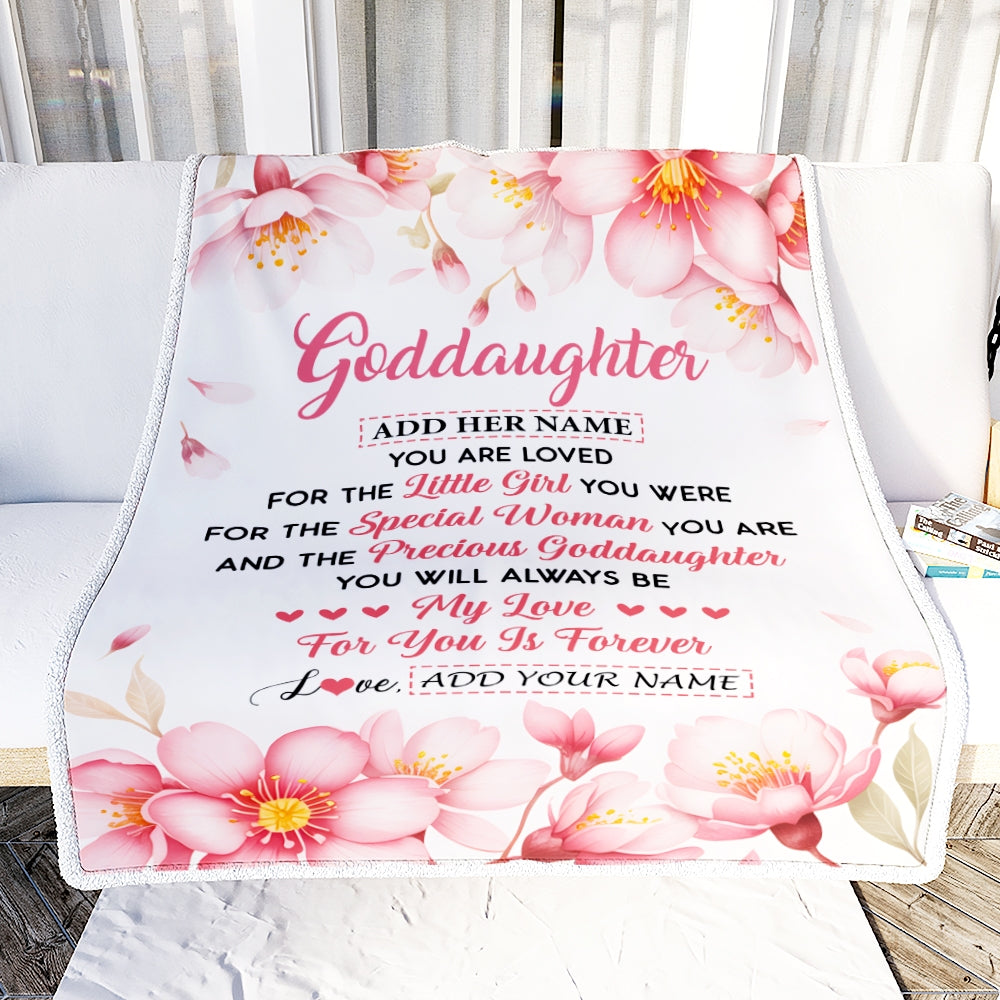 Personalized To My Goddaughter Gifts From Aunt Uncle Blanket Special Women Birthday Gifts For Goddaughter Graduation Valentines Christmas Custom Fleece Blanket | siriusteestore
