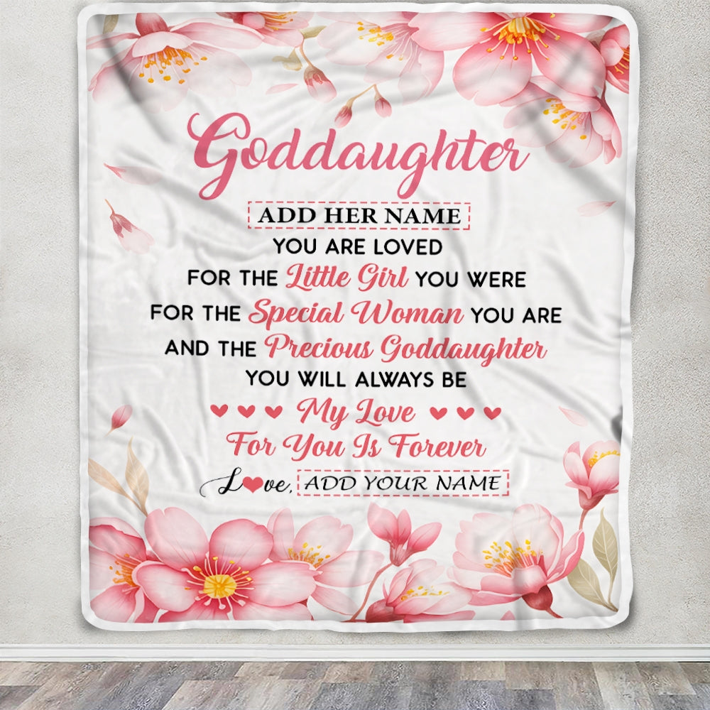 Personalized To My Goddaughter Gifts From Aunt Uncle Blanket Special Women Birthday Gifts For Goddaughter Graduation Valentines Christmas Custom Fleece Blanket | siriusteestore