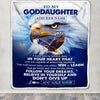 Personalized To My Goddaughter Gifts From Aunt Uncle Don't Give Up Eagle Gifts For Goddaughter Birthday Graduation Christmas Customized Fleece Throw Blanket | siriusteestore