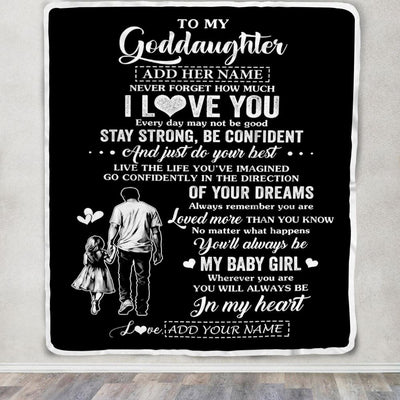 Personalized To My Goddaughter Gifts From Godfather Blanket Never Forget How Much I Love You Goddaughter Birthday Graduation Christmas Fleece Throw Blanket | siriusteestore
