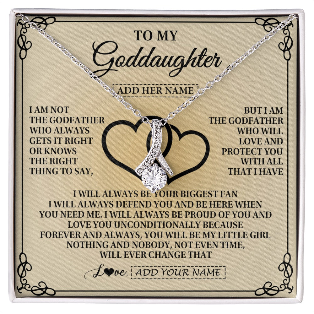 Alluring Beauty Necklace 14K White Gold Finish | 1 | Personalized To My Goddaughter Gifts From Godfather Goddaughter Birthday Gifts Jewelry For Women Goddaughter Pendant Necklace Christmas Gift Box Message Card | https://siriusteestore.