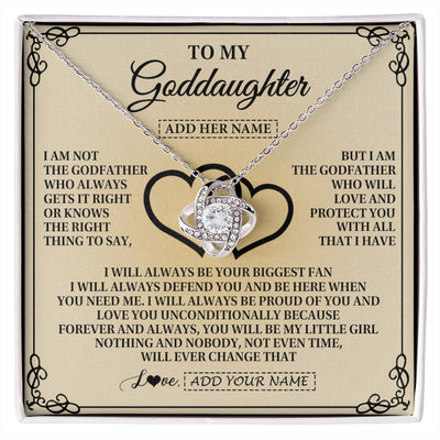 Love Knot Necklace 14K White Gold Finish | 1 | Personalized To My Goddaughter Gifts From Godfather Goddaughter Birthday Gifts Jewelry For Women Goddaughter Pendant Necklace Christmas Gift Box Message Card | https://siriusteestore.