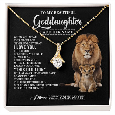 Alluring Beauty Necklace 18K Yellow Gold Finish | 1 | Personalized To My Goddaughter Gifts From Godfather Necklace This Old Lion Love You Goddaughter Birthday Gifts Christmas Jewelry Custom Gift Box Message Card | https://siriusteestore.