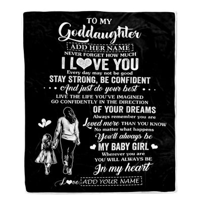 Personalized To My Goddaughter Gifts From Godmother Blanket Never Forget How Much I Love You Goddaughter Birthday Graduation Christmas Fleece Throw Blanket | siriusteestore