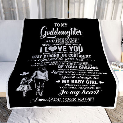 Personalized To My Goddaughter Gifts From Godmother Blanket Never Forget How Much I Love You Goddaughter Birthday Graduation Christmas Fleece Throw Blanket | siriusteestore