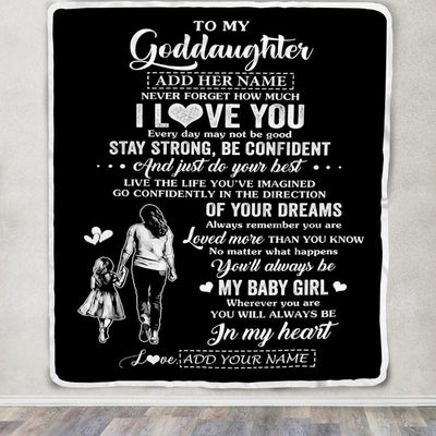 Personalized To My Goddaughter Gifts From Godmother Blanket Never Forget How Much I Love You Goddaughter Birthday Graduation Christmas Fleece Throw Blanket | siriusteestore