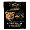 Personalized To My Goddaughter Gifts From Godmother Blanket Old Lion Love You Goddaughter Birthday Gifts Graduation Christmas Custom Fleece Throw Blanket | siriusteestore