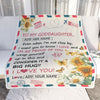 Personalized To My Goddaughter Gifts From Godmother Blanket Sunflower Letter Air Mail Birthday Graduation Gifts For Goddaughter Christmas Custom Fleece Blanket | siriusteestore
