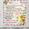 Personalized To My Goddaughter Gifts From Godmother Blanket Sunflower Letter Air Mail Birthday Graduation Gifts For Goddaughter Christmas Custom Fleece Blanket | siriusteestore
