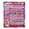 Personalized To My Goddaughter Gifts From Godmother Blanket Wood My Sunshine Birthday Gifts For Goddaughter Christmas Graduation Custom Fleece Throw Blanket | siriusteestore