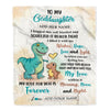 Personalized To My Goddaughter Gifts From Godmother Dinosaur Letter I Hugged This Gifts For Goddaughter Birthday Graduation Christmas Custom Fleece Blanket | siriusteestore