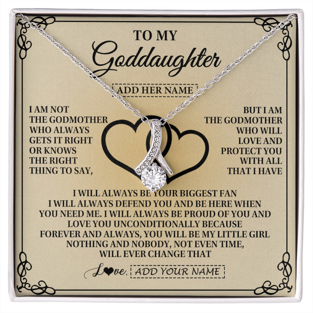 Alluring Beauty Necklace 14K White Gold Finish | 1 | Personalized To My Goddaughter Gifts From Godmother Goddaughter Birthday Gifts Jewelry For Women Goddaughter Pendant Necklace Christmas Gift Box Message Card | https://siriusteestore.