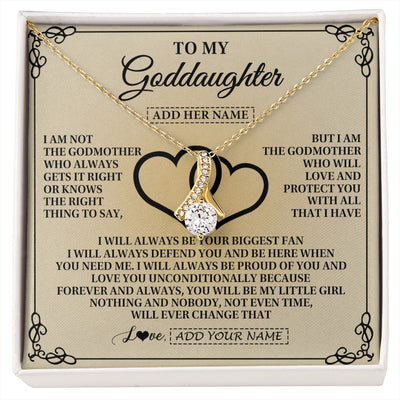 Alluring Beauty Necklace 18K Yellow Gold Finish | 1 | Personalized To My Goddaughter Gifts From Godmother Goddaughter Birthday Gifts Jewelry For Women Goddaughter Pendant Necklace Christmas Gift Box Message Card | https://siriusteestore.