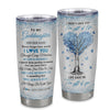 Personalized To My Goddaughter Gifts From Godmother Godfather Tumbler Blue Tree Butterfly Birthday Gifts For Goddaughter Graduation Christmas Custom Cup Travel Mug | siriusteestore
