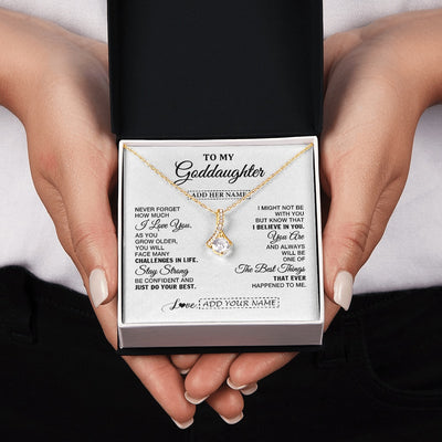 Alluring Beauty Necklace 18K Yellow Gold Finish | 2 | Personalized To My Goddaughter Gifts From Godmother Necklace I Love You Thoughtful Keepsake Gift Goddaughter Birthday Christmas Custom Gift Box Message Card | https://siriusteestore.