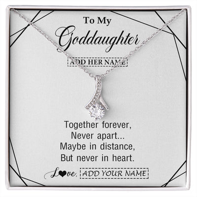 Alluring Beauty Necklace 14K White Gold Finish | 1 | Personalized To My Goddaughter Gifts From Godmother Necklace Together Forever With Heartfelt Message Goddaughter Birthday Christmas Gift Box Message Card | https://siriusteestore.