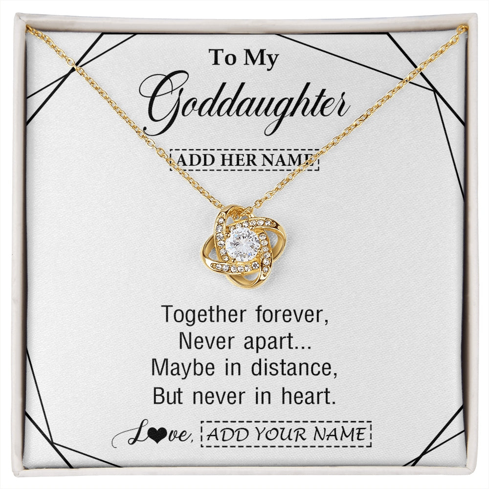Love Knot Necklace 18K Yellow Gold Finish | 1 | Personalized To My Goddaughter Gifts From Godmother Necklace Together Forever With Heartfelt Message Goddaughter Birthday Christmas Gift Box Message Card | https://siriusteestore.