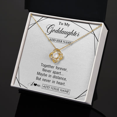 Love Knot Necklace 18K Yellow Gold Finish | 2 | Personalized To My Goddaughter Gifts From Godmother Necklace Together Forever With Heartfelt Message Goddaughter Birthday Christmas Gift Box Message Card | https://siriusteestore.