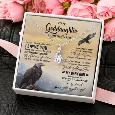 Alluring Beauty Necklace 14K White Gold Finish | 2 | Personalized To My Goddaughter Gifts From Uncle Eagle Never Forget How Much I Love You Goddaughter Birthday Graduation Christmas Custom Gift Box Message Card | siriusteestore.myshopify