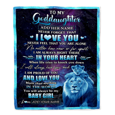 Personalized To My Goddaughter Gifts From Uncle I Love You Lion Birthday Gift Ideas For Goddaughter Graduation Christmas Customized Fleece Throw Blanket | siriusteestore