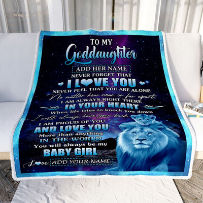 Personalized To My Goddaughter Gifts From Uncle I Love You Lion Birthday Gift Ideas For Goddaughter Graduation Christmas Customized Fleece Throw Blanket | siriusteestore