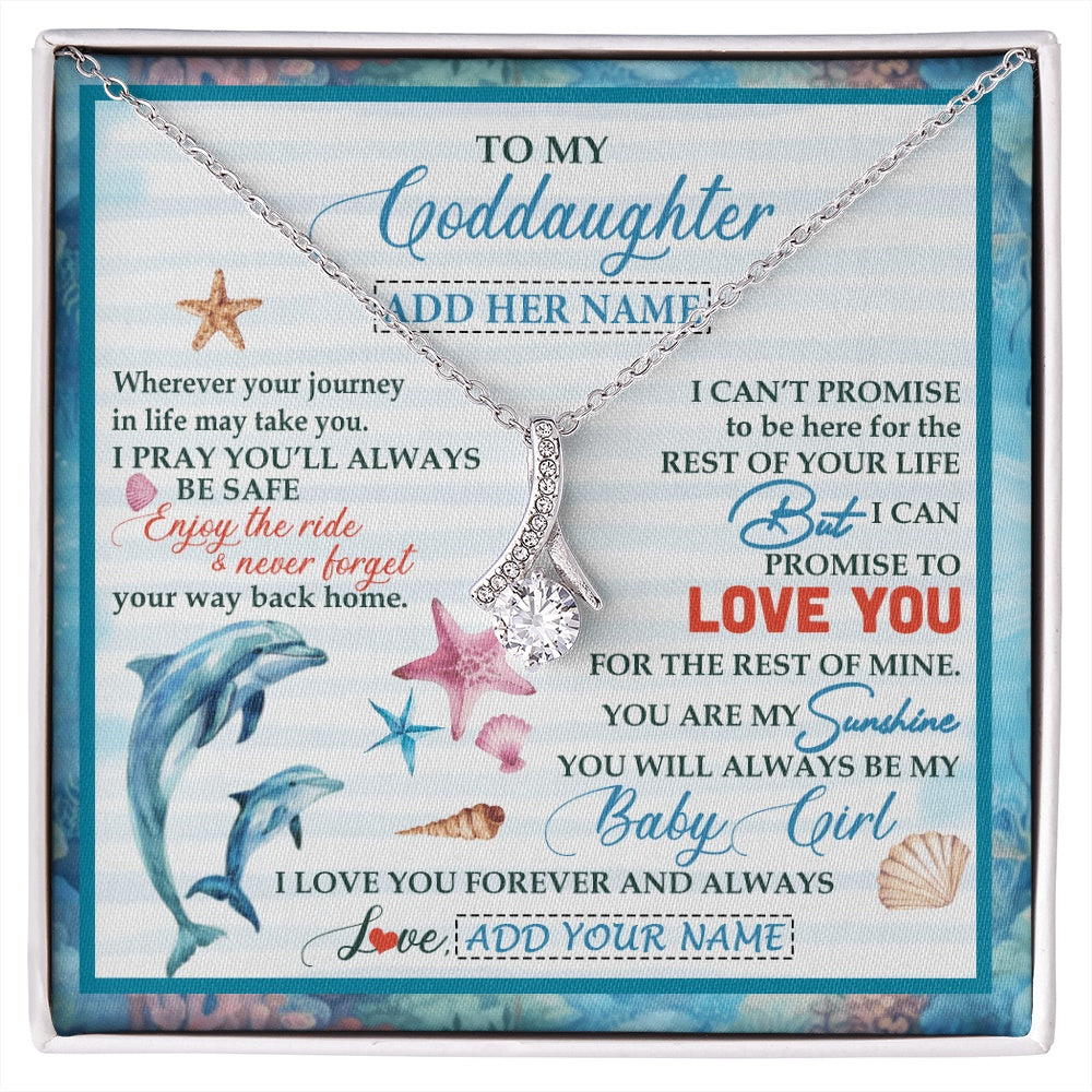 Alluring Beauty Necklace 14K White Gold Finish | 1 | Personalized To My Goddaughter Gifts Necklace Dolphin From Godmother My Sunshine Jewelry For Goddaughter Birthday Gift Christmas Custom Gift Box Message Card | https://siriusteestore.