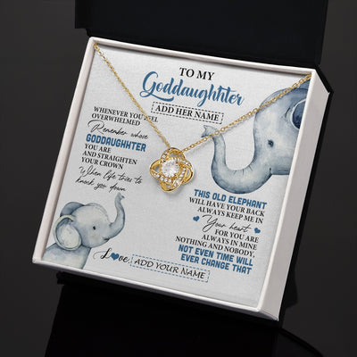 Love Knot Necklace 18K Yellow Gold Finish | 2 | Personalized To My Goddaughter Gifts Necklace From Aunt Whenever Elephant Unique Birthday Gifts For Goddaughter Graduation Christmas Gift Box Message Card | siriusteestore.myshopify