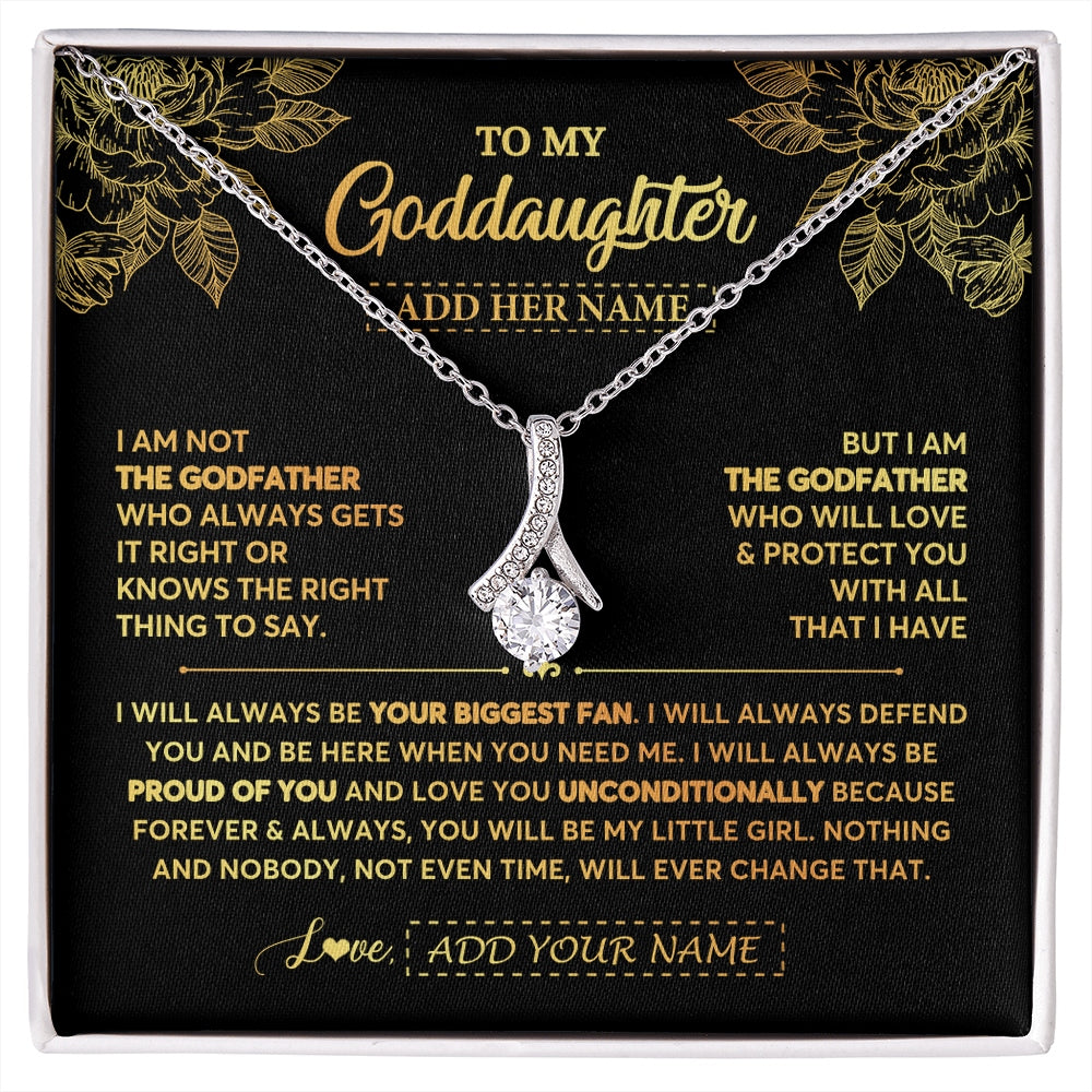 Alluring Beauty Necklace 14K White Gold Finish | 1 | Personalized To My Goddaughter Gifts Necklace From Godfather Meaningful Family Jewelry Birthday Gifts For Goddaughter Christmas Custom Gift Box Message Card | https://siriusteestore.
