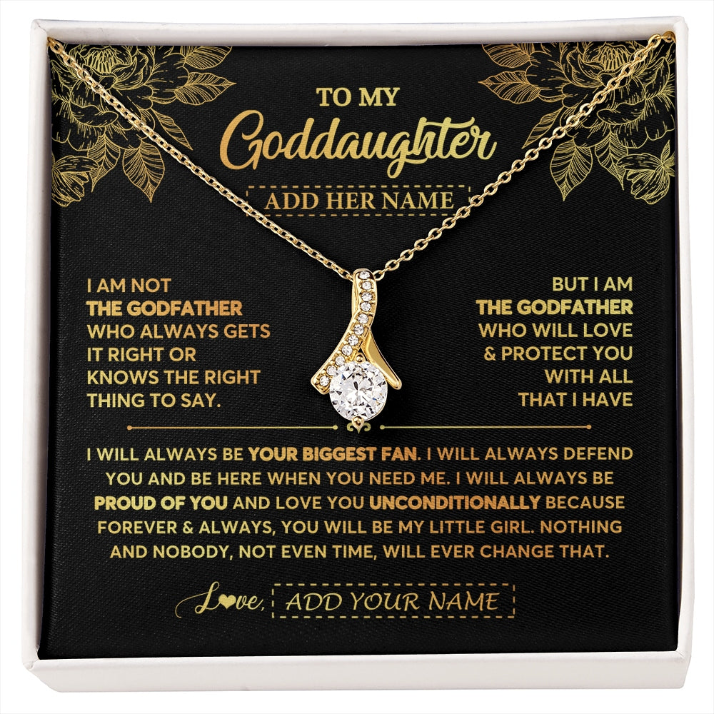 Alluring Beauty Necklace 18K Yellow Gold Finish | 1 | Personalized To My Goddaughter Gifts Necklace From Godfather Meaningful Family Jewelry Birthday Gifts For Goddaughter Christmas Custom Gift Box Message Card | https://siriusteestore.