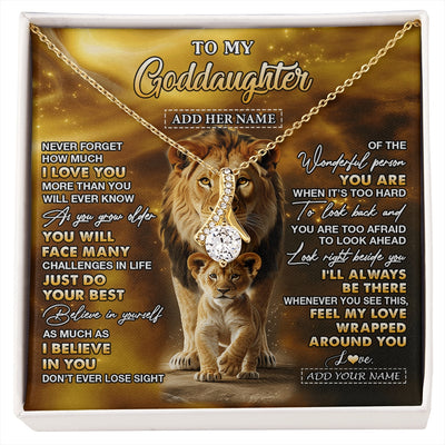 Alluring Beauty Necklace 18K Yellow Gold Finish | 1 | Personalized To My Goddaughter Gifts Necklace From Godfather Never Forget How Much I Love You Lion Goddaughter Birthday Gifts Christmas Gift Box Message Card | https://siriusteestore.