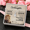 Alluring Beauty Necklace 14K White Gold Finish | Personalized To My Goddaughter Gifts Necklace From Godfather Old Lion Goddaughter Jewelry Birthday Gifts Graduation Christmas Customized Gift Box Message Card | siriusteestore