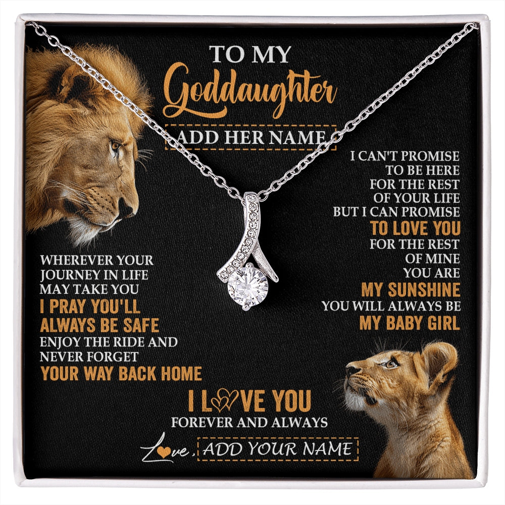 Alluring Beauty Necklace 14K White Gold Finish | 1 | Personalized To My Goddaughter Gifts Necklace From Godfather Wherever Your Journey In Life Lion Goddaughter Birthday Gifts Christmas Gift Box Message Card | https://siriusteestore.