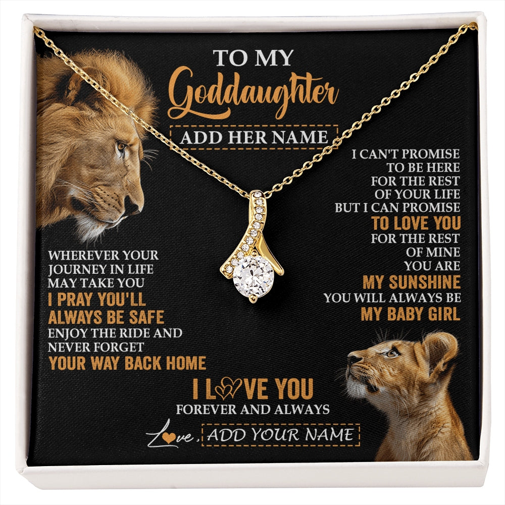 Alluring Beauty Necklace 18K Yellow Gold Finish | 1 | Personalized To My Goddaughter Gifts Necklace From Godfather Wherever Your Journey In Life Lion Goddaughter Birthday Gifts Christmas Gift Box Message Card | https://siriusteestore.