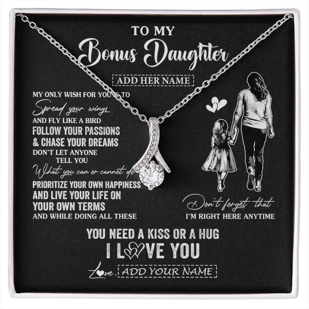 Alluring Beauty Necklace 14K White Gold Finish | 1 | Personalized To My Goddaughter Gifts Necklace From Godmother Aunt My Only Wish For You Goddaughter Birthday Gifts Graduation Christmas Gift Box Message Card | siriusteestore.myshopify