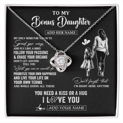 Love Knot Necklace 14K White Gold Finish | 1 | Personalized To My Goddaughter Gifts Necklace From Godmother Aunt My Only Wish For You Goddaughter Birthday Gifts Graduation Christmas Gift Box Message Card | siriusteestore.myshopify