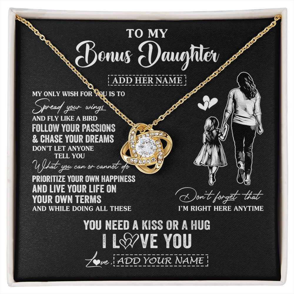 Love Knot Necklace 18K Yellow Gold Finish | 1 | Personalized To My Goddaughter Gifts Necklace From Godmother Aunt My Only Wish For You Goddaughter Birthday Gifts Graduation Christmas Gift Box Message Card | siriusteestore.myshopify