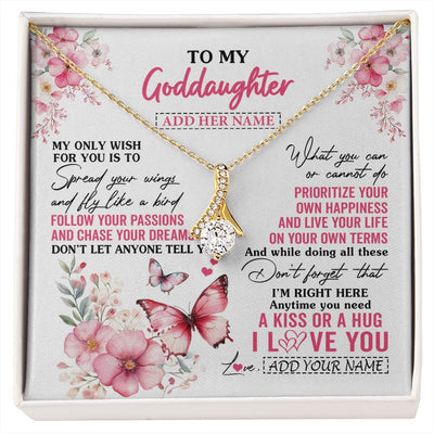 Alluring Beauty Necklace 18K Yellow Gold Finish | 1 | Personalized To My Goddaughter Gifts Necklace From Godmother Butterfly My Only Wish For You Goddaughter Birthday Gifts Christmas Gift Box Message Card | siriusteestore.myshopify