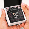Interlocking Hearts Necklace Stainless Steel & Rose Gold Finish | 2 | Personalized To My Goddaughter Gifts Necklace From Godmother Godfather Love Precious Goddaughter Birthday Graduation Christmas Customized Gift Box Message Card | siriusteestore