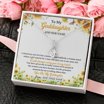 Alluring Beauty Necklace 14K White Gold Finish | 2 | Personalized To My Goddaughter Gifts Necklace From Godmother I Closed My Eyes Sunflower Best Goddaughter Birthday Gifts Christmas Custom Gift Box Message Card | siriusteestore.myshopify