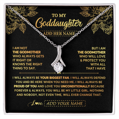 Alluring Beauty Necklace 14K White Gold Finish | 1 | Personalized To My Goddaughter Gifts Necklace From Godmother Meaningful Family Jewelry Birthday Gifts For Goddaughter Christmas Custom Gift Box Message Card | https://siriusteestore.