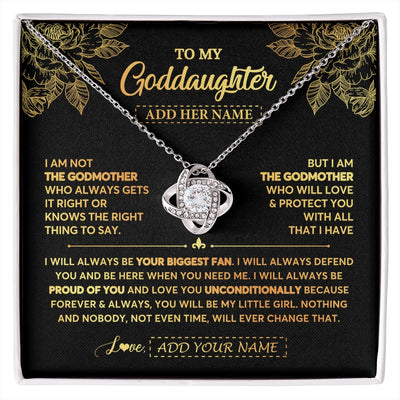 Love Knot Necklace 14K White Gold Finish | 1 | Personalized To My Goddaughter Gifts Necklace From Godmother Meaningful Family Jewelry Birthday Gifts For Goddaughter Christmas Custom Gift Box Message Card | https://siriusteestore.