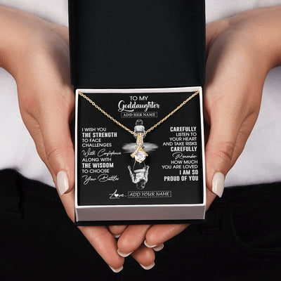 Alluring Beauty Necklace 18K Yellow Gold Finish | 2 | Personalized To My Goddaughter Gifts Necklace From Godmother Uncle I Wish You The Strength Goddaughter Birthday Gifts Christmas Custom Gift Box Message Card | https://siriusteestore.