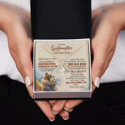 Alluring Beauty Necklace 18K Yellow Gold Finish | 2 | Personalized To My Goddaughter Gifts Necklace From Godmother Whenever Bear Unique Birthday Gifts For Goddaughter Graduation Christmas Gift Box Message Card | siriusteestore.myshopify