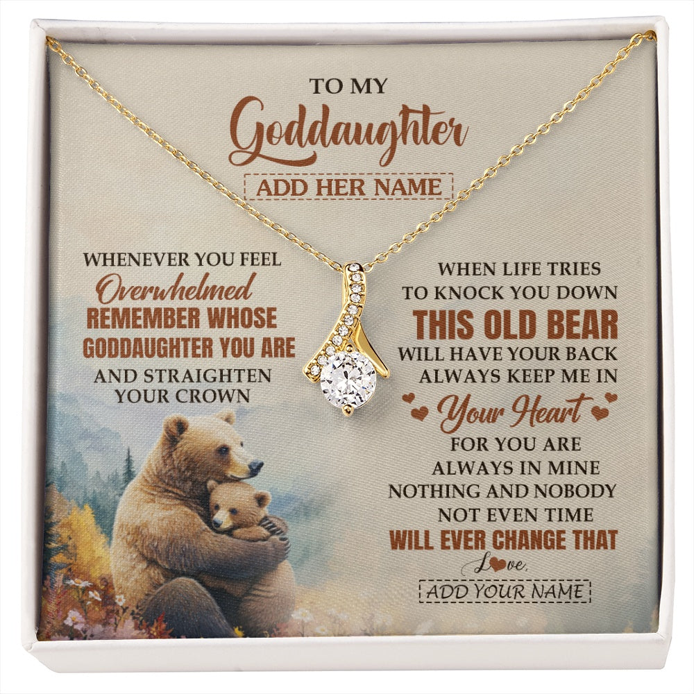 Alluring Beauty Necklace 18K Yellow Gold Finish | 1 | Personalized To My Goddaughter Gifts Necklace From Godmother Whenever Bear Unique Birthday Gifts For Goddaughter Graduation Christmas Gift Box Message Card | siriusteestore.myshopify